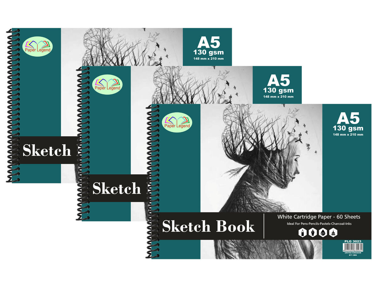 A1 A2 A3 A4 A5 Sketch Books Spiral White Cartridge Paper Artist Drawing  Doodling