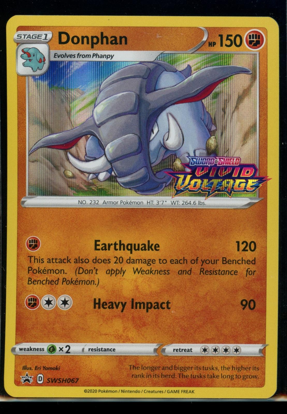 POKEMON DONPHAN (PRERELEASE) SWSH067 HOLO PROMO SWORD & SHIELD PROMO | NM/M