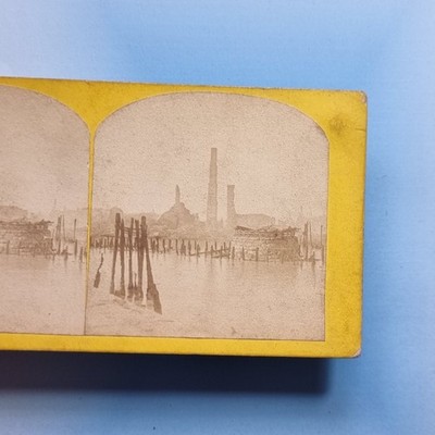 Chicago IL Stereoview 3D um 1871 Echt Foto USA Feuer Katastrophe Galena Aufzug