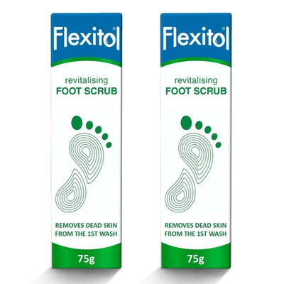 Flexitol Revitalising Foot Scrub 75g Removes Dead Skin 15% Urea BBE 12/25 2 PACK