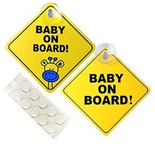 Baby on board sticker for cars, Signs for car, 5" by 5" Warning Sticker Notice