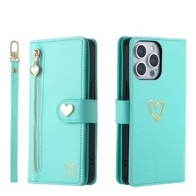 Zipper Leather Card Wallet Holder Case For iPhone 17 16 15 Pro Max 14 13 12 11