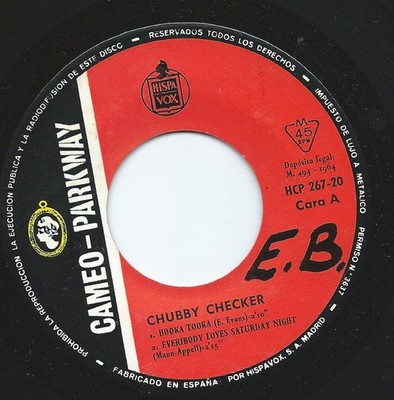 Chubby Checker - Hooka Tooka - Used Vinyl Record 7 - G8100z