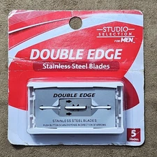 Stainless Steel Double Edge Razor Blades 5 Pack Studio New Shaving Grooming Men