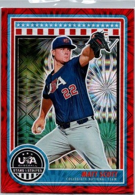 2025 Panini Stars & Stripes USA Baseball #102 Steele Hall Red Fireworks #/225