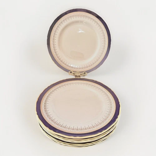 Royal Worcester Regency Cobalt Blue & Gold Dinner Plates – Set of 8, 10 7/8" - Picture 5 of 9