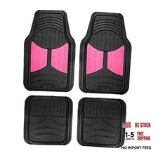 Automotive Floor Mats - Heavy-duty Monster Universal Pink Black Floor Mat Set Automotive Floor Mats - Heavy-duty Monster Universal Pink Black Floor Mat Set