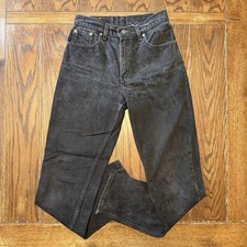 Vintage Levis Jeans Womens 9 JR Long Black 550 Relaxed 90s Mom Made in USA