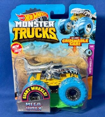 MEGA-WREX Hot Wheels 1:64 Monster Truck DIE CAST Skull TINTED WHEELS Blue GJD94