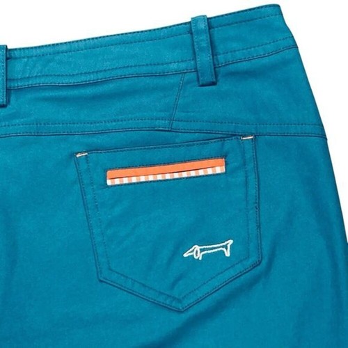 Louis Castel Cropped Golf Pants Womens 12 Teal Blue Striped Trim Outdoor Capri - 第 10/14 張圖片