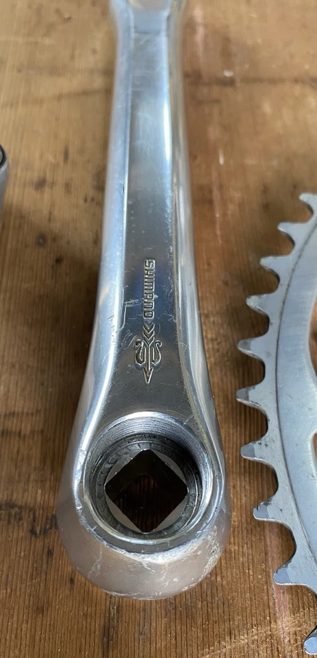 Vintage 1980’s Shimano 105 Golden Arrow Bicycle Chainset 52/42t Rings 170mm Arms - Image 2 of 4