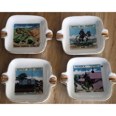Vintage Lookout Mtn Colorado 4 Small Made in Japan Souvenir Ashtrays See Pic
