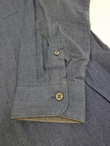 Van Heusen Originals Mens Blue Long Sleeve Classic Fit Shirt Large #7382 - Picture 10 of 11