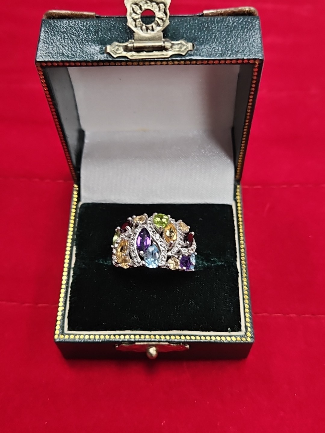 Multi-gemstone statement Ring Crafted in Sterling… - image 3