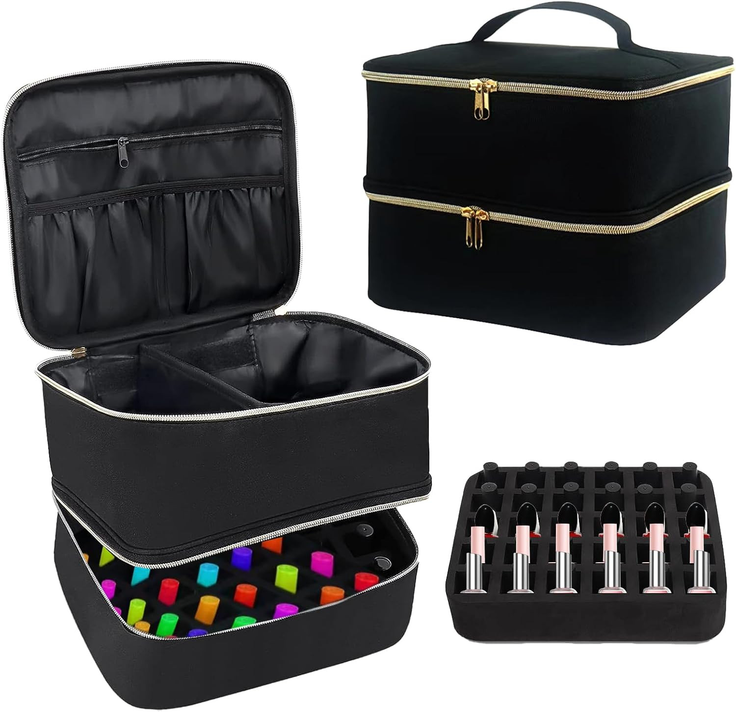 Valigetta Porta Smalti 30 Flaconi | Organizzatore Manicure a Due Livelli