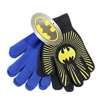 Batman Kids Gloves 2 Pairs DC Superhero Black  Blue New With Tags