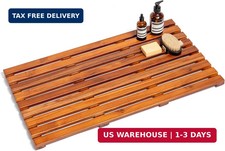 32x18 Extra Large Teak Shower Mat, Non Slip Solid Wood Bath Mat
