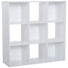 HOMCOM 9 Cube Storage Cupboard Bookcase Bookshelf Home Office, White