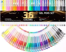 Gel Pens for Adult Coloring Books, 36-Color Neon 36 Vibrant Colors