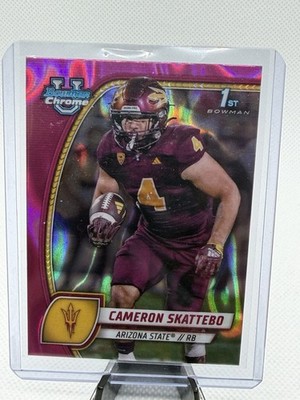 2024 Bowman Chrome U 1st Pink Lava Cam Skattebo ASU #37