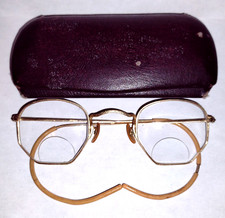 Vintage B L HiBO 1/10 12K GF Gold Filled Wire Eyeglass Frames Only Case Bifocal