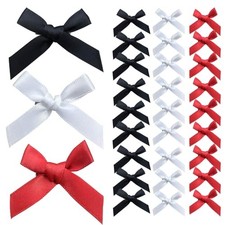 30 Pcs Hair Bows for Women, 3 Colors Mini Bowknot Ribbon Black,White,Red