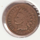 US Rare Old West 1882 Indian Head Penny Coin American Collection Shield Cent USA