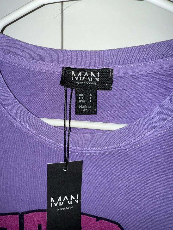 Camisa Boohoo Hombre Detroit Púrpura Talla Grande Foto 4 de 4