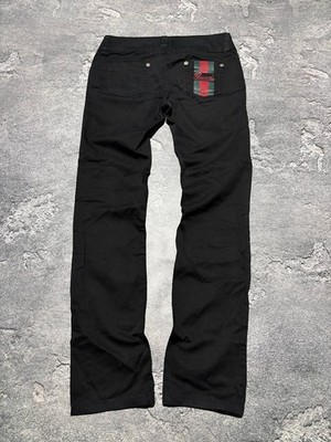 Vintage Gucci Black Pants Women s Y2K Low Rise Bootcut Web Stripe Logo Size 29