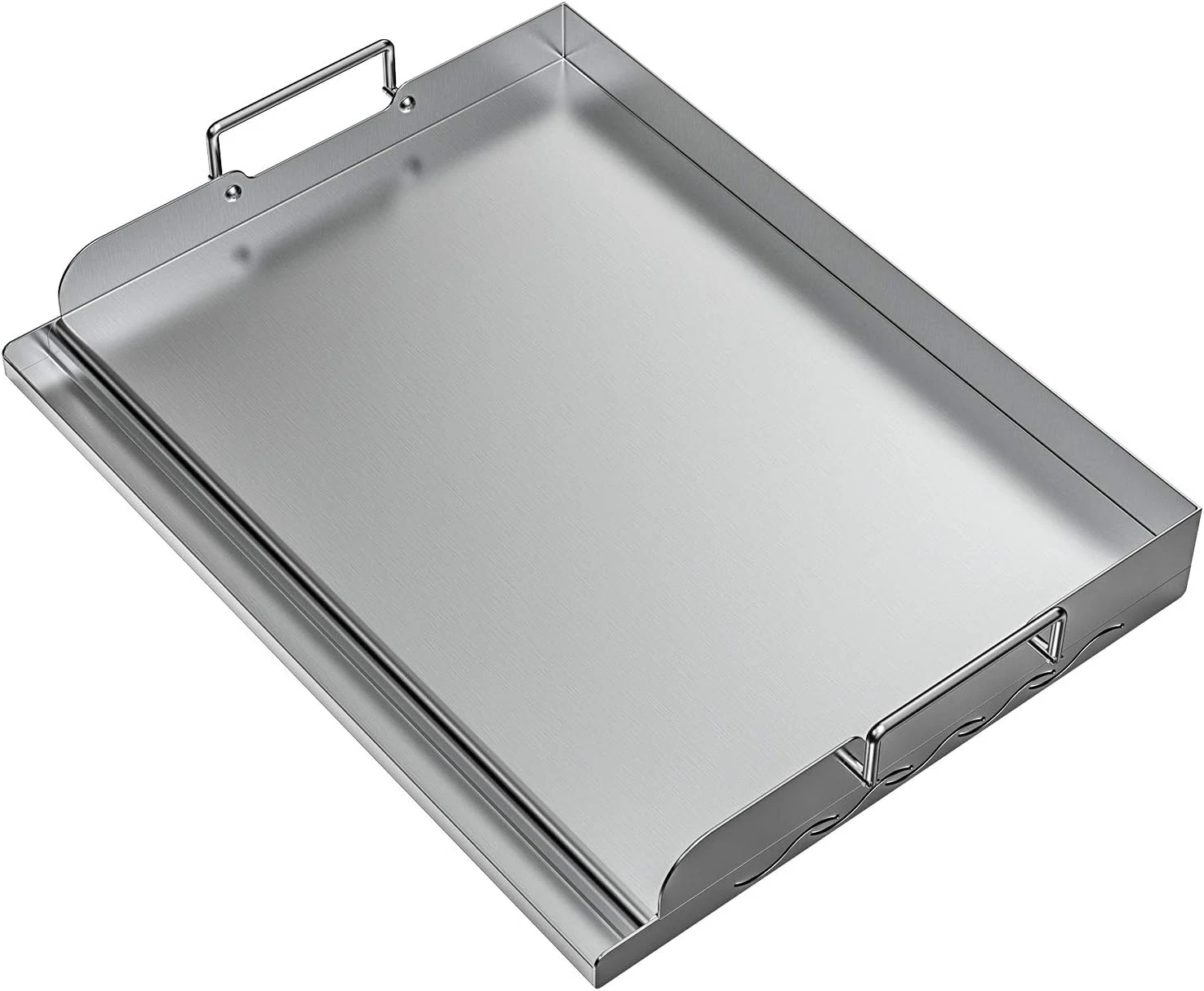 17" x 13" Stainless Steel Griddle for BBQ & Camping - Even Heat Cooking