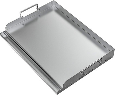 17'' x 13'' Stainless Steel Griddle for BBQ & Camping - Even Heat Cooking