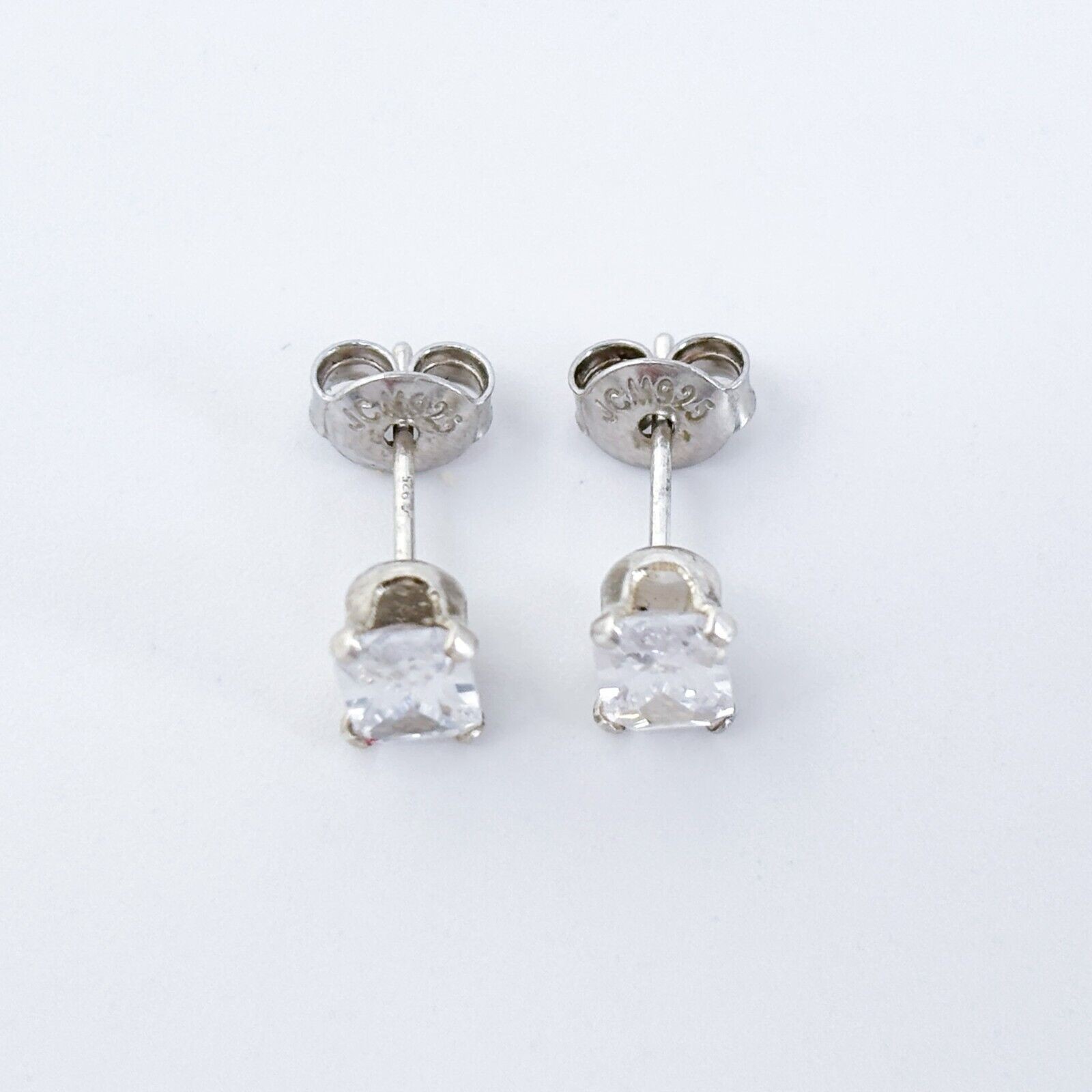 Estate Sterling Silver 925 Rectangular Cubic Zirc… - image 3