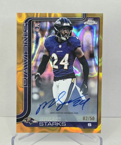 2025 Topps Chrome - Rookie Autographs Malaki Starks #RA-MS Gold Lava /50