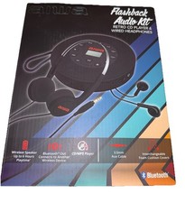 New & Sealed AIWA Flashback Audio Kit Retro CD Player Wired Headphones Black