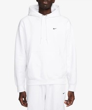 Size Medium - Nike Solo Swoosh Heavyweight Fleece Hoodie White Dx1355-100