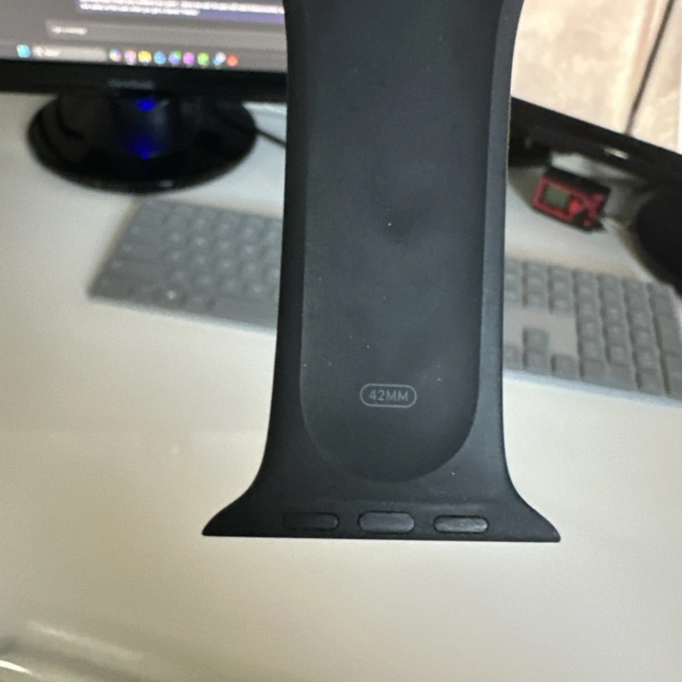 NUEVO Genuino Marca Apple Negro Correa Deportiva Ajuste Reloj Talla 44 45 46 49mm Auténtico Foto 4 de 4