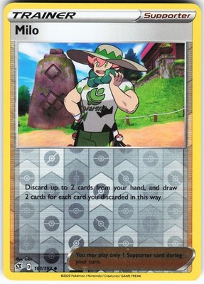 Milo 161/192 Pokemon SWSH02: Rebel Clash Reverse Holo Uncommon MP