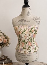 Zara Corset Top Light Pink Purple Green Floral Strapless Romantic S/M NWT New