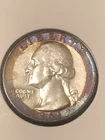 1961 D Washington Silver Quarter Rainbow Toning