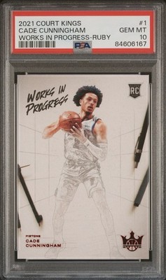 (PSA 10) Cade Cunningham  /149 RC 2021 Panini Court Kings Works In Progress Ruby