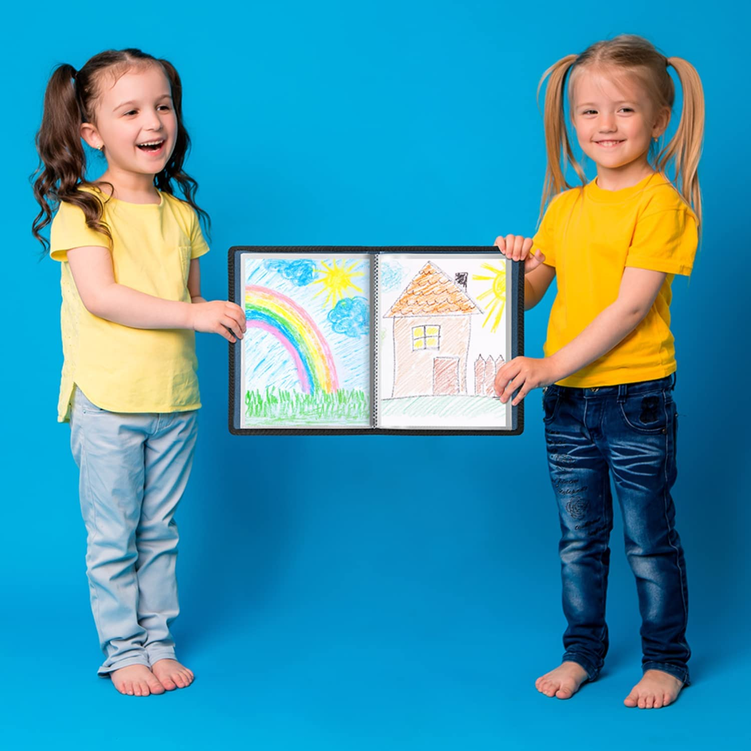 Art Portfolio 9X12 Folder (Blue), Portfolio Folder for Artwork, 9 X