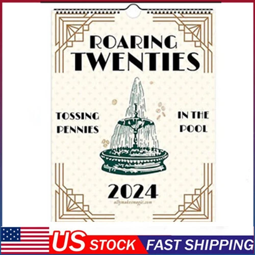 2024 Roaring Twenties Calendar Home Office Monthly Wall Calendar USA | eBay