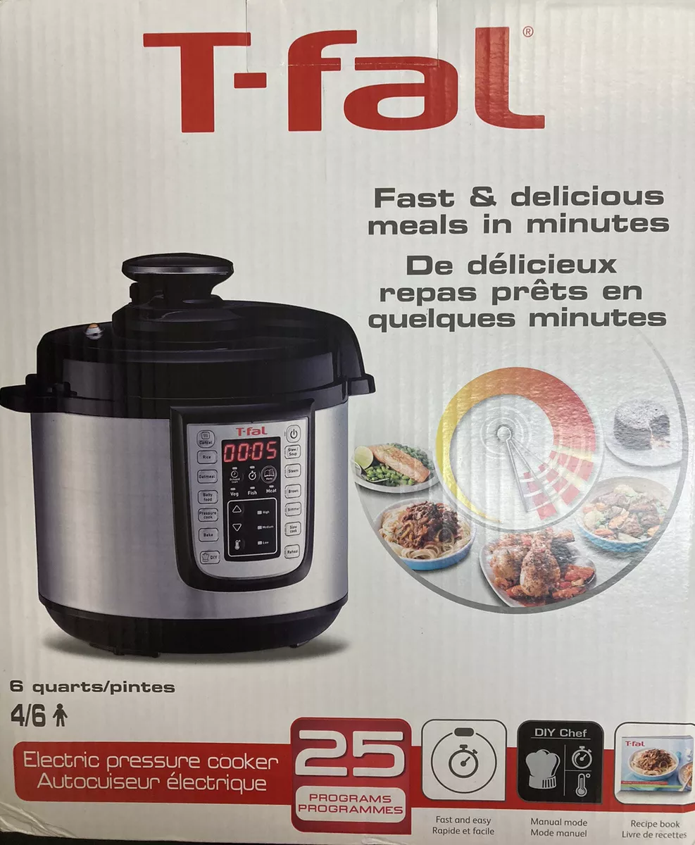 T-FAL 25 Cooking Programs Electric Pressure 6qt Insta Pot Model CY505E51