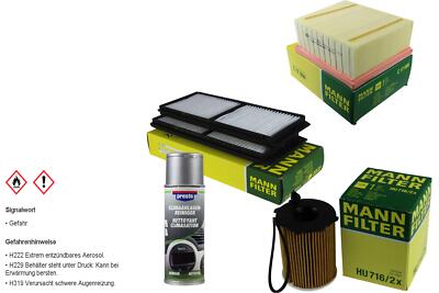 MANN-FILTER Paket Set + Presto Klima-Reiniger für Mazda 2 DE 13010809
