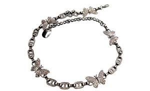 Motion East Silver Chain Statement Belt Butterfly Beetle Charms Butterfly Chain Belt | eBay main image 4