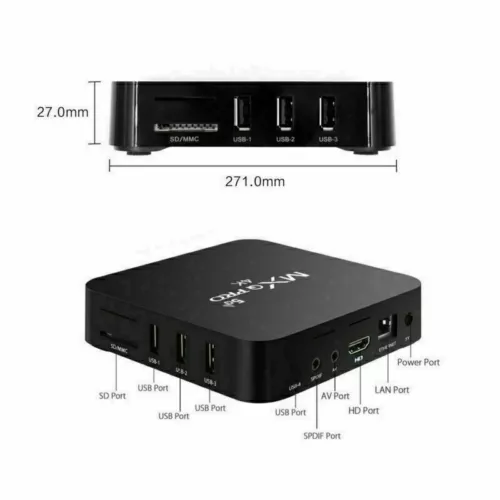 Smart TV Box Android 11.0 WIFI 6 Quad Core 4K UHD Media Stream Player MXQ PRO - Picture 6 of 12