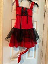 California Costume Red Devil Girl Costume Youth Size Small Dress Only*