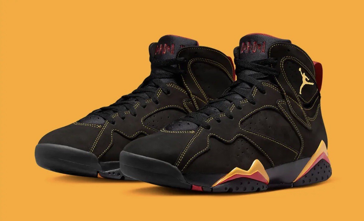 jordan retro 7 black and orange