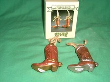 2013 - 2-PC. CHRISTMAS ORNAMENT SET IN BOX - WESTERN COWBOY BOOTS