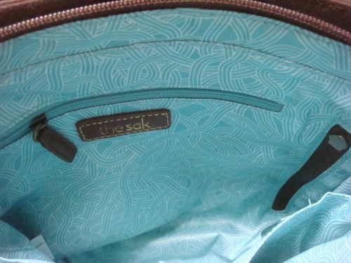 NUOVO CON ETICHETTE ~ ZAINO THE SAK CALABASAS PELLE MARRONE TEAK E TELA CON BORCHIE ~ $149 - Foto 8 di 11